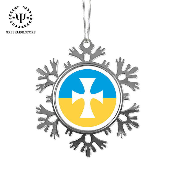 Sigma Chi Christmas Ornament - Snowflake Metal