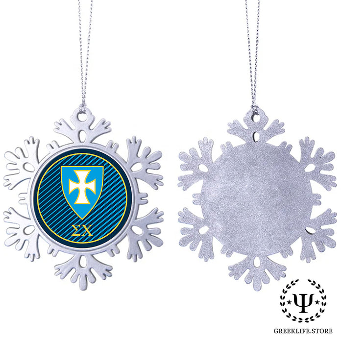 Sigma Chi Christmas Ornament - Snowflake Metal