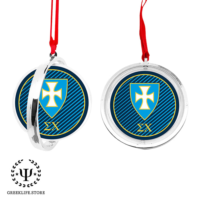 Sigma Chi Christmas Reversible Flat Round Ornament