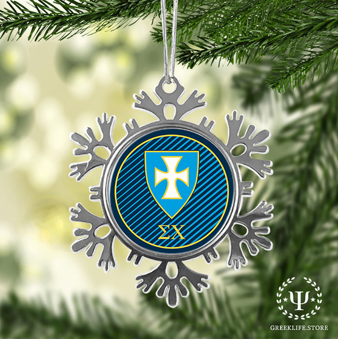 Sigma Chi Christmas Ornament - Snowflake Metal