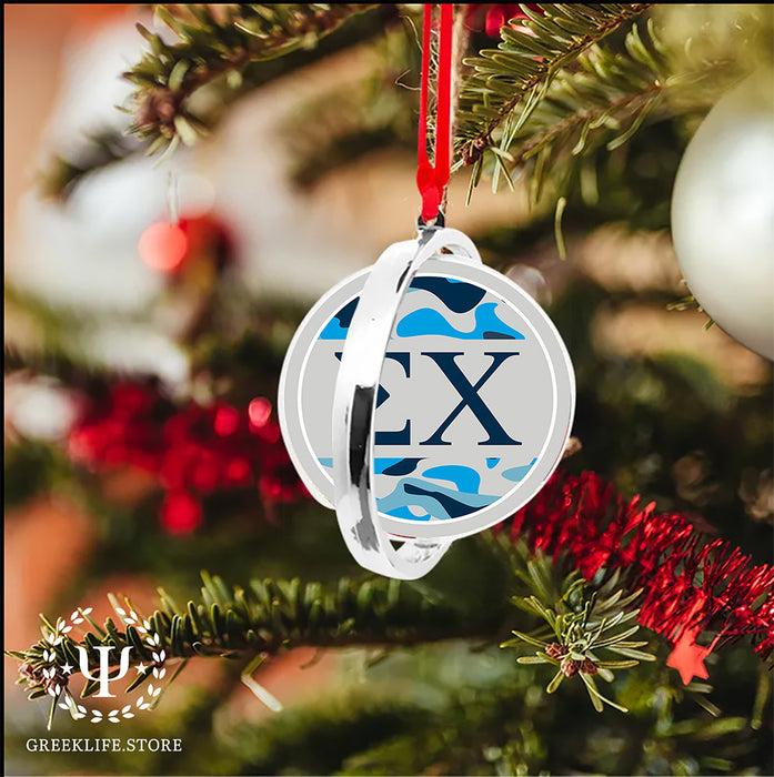 Sigma Chi Christmas Reversible Flat Round Ornament