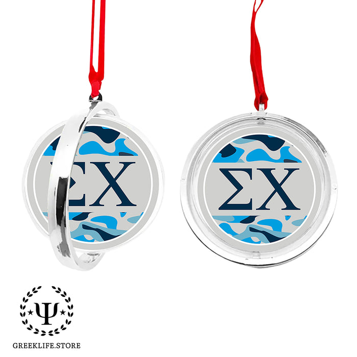 Sigma Chi Christmas Reversible Flat Round Ornament