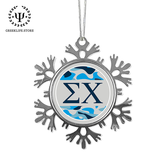 Sigma Chi Christmas Ornament - Snowflake Metal
