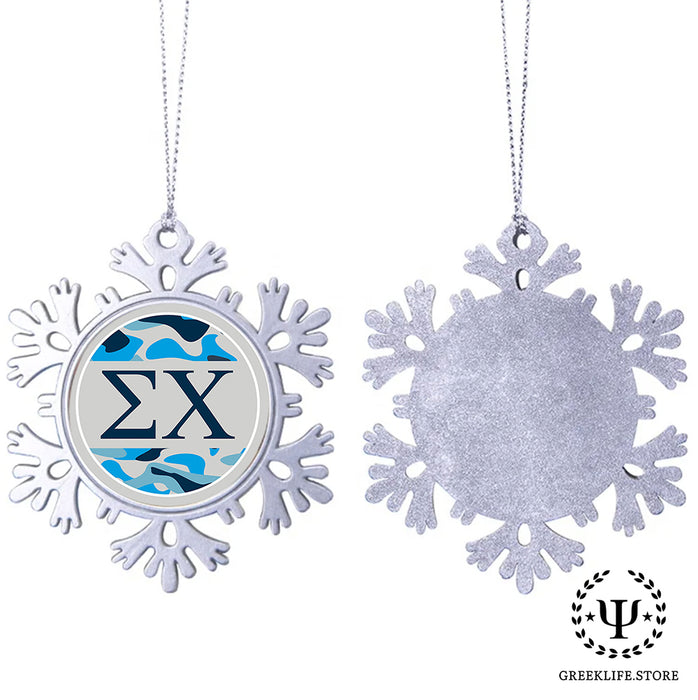 Sigma Chi Christmas Ornament - Snowflake Metal