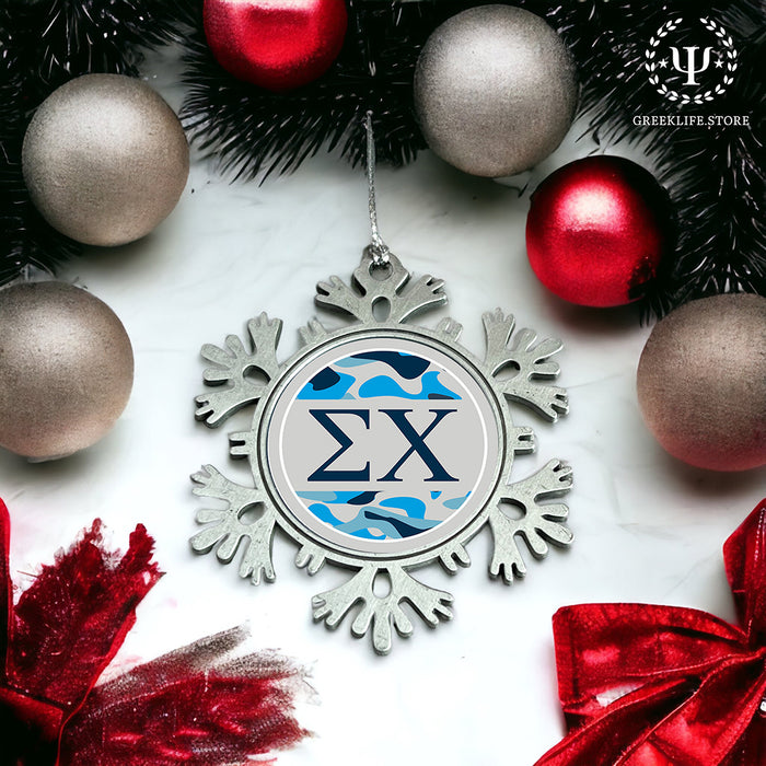 Sigma Chi Christmas Ornament - Snowflake Metal