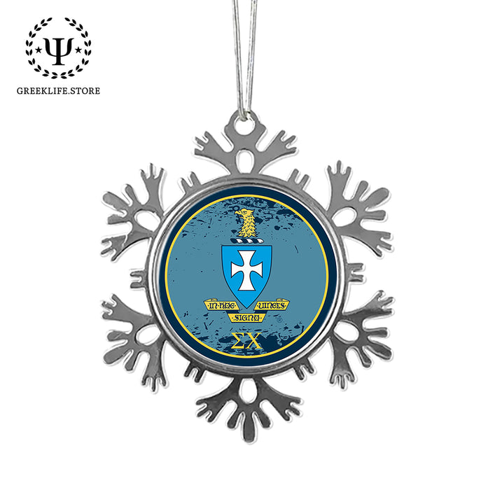 Sigma Chi Christmas Ornament - Snowflake Metal