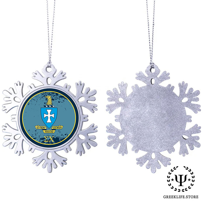 Sigma Chi Christmas Ornament - Snowflake Metal