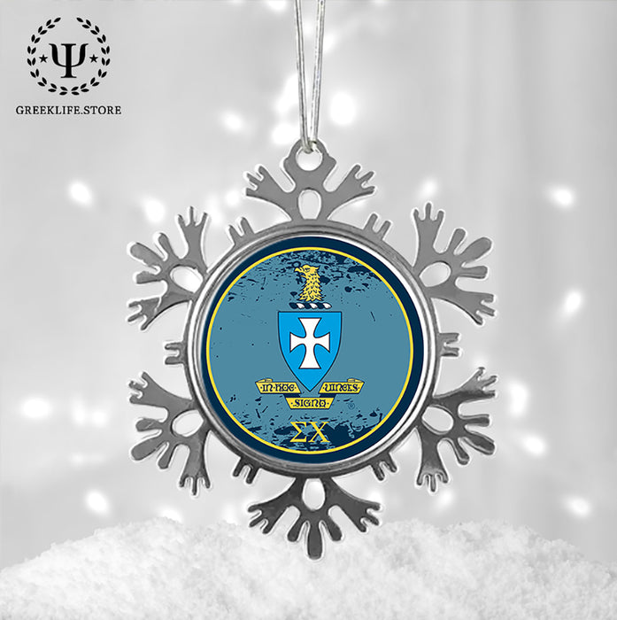 Sigma Chi Christmas Ornament - Snowflake Metal