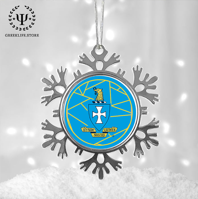 Sigma Chi Christmas Ornament - Snowflake Metal