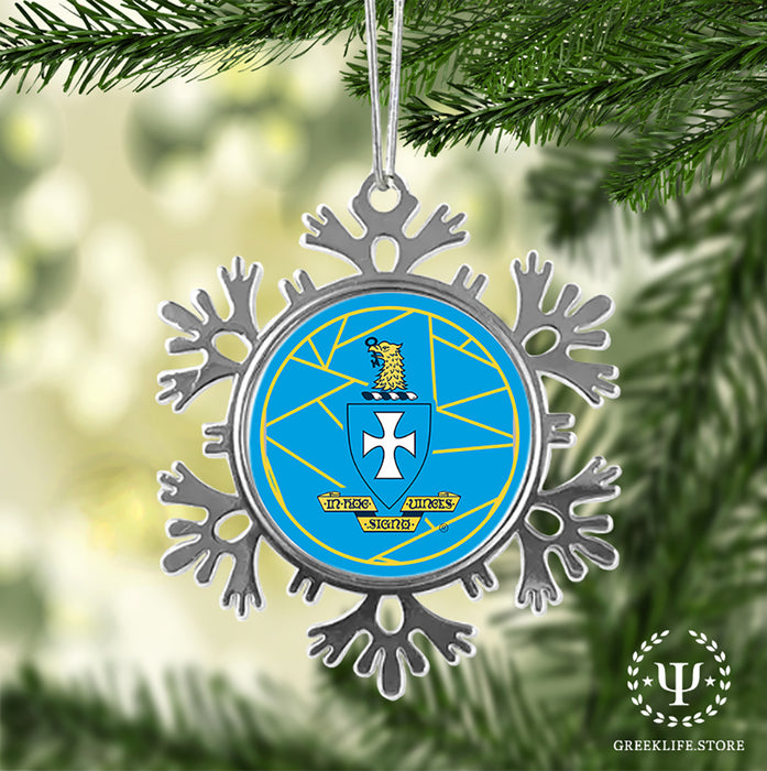 Sigma Chi Christmas Ornament - Snowflake Metal