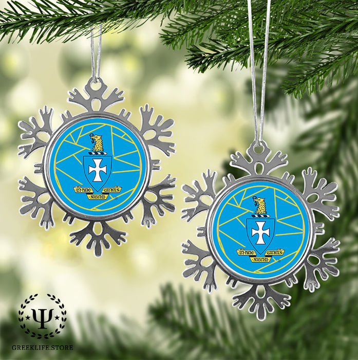 Sigma Chi Christmas Ornament - Snowflake Metal