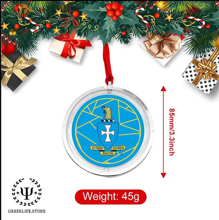 Sigma Chi Christmas Reversible Flat Round Ornament