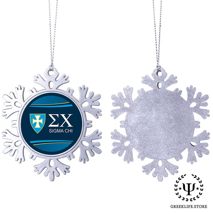 Sigma Chi Christmas Ornament - Snowflake Metal