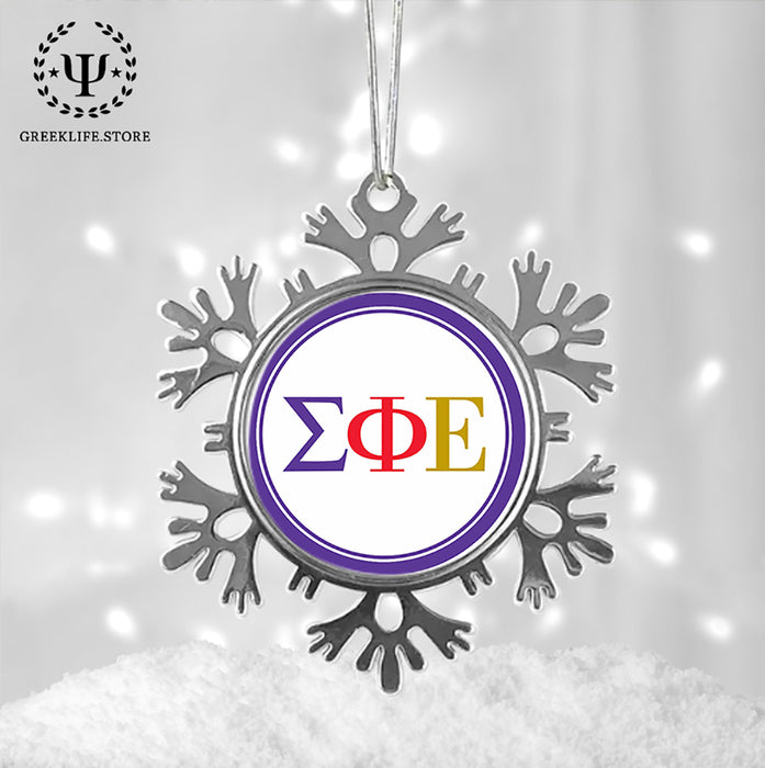 Sigma Phi Epsilon Christmas Ornament - Snowflake Metal