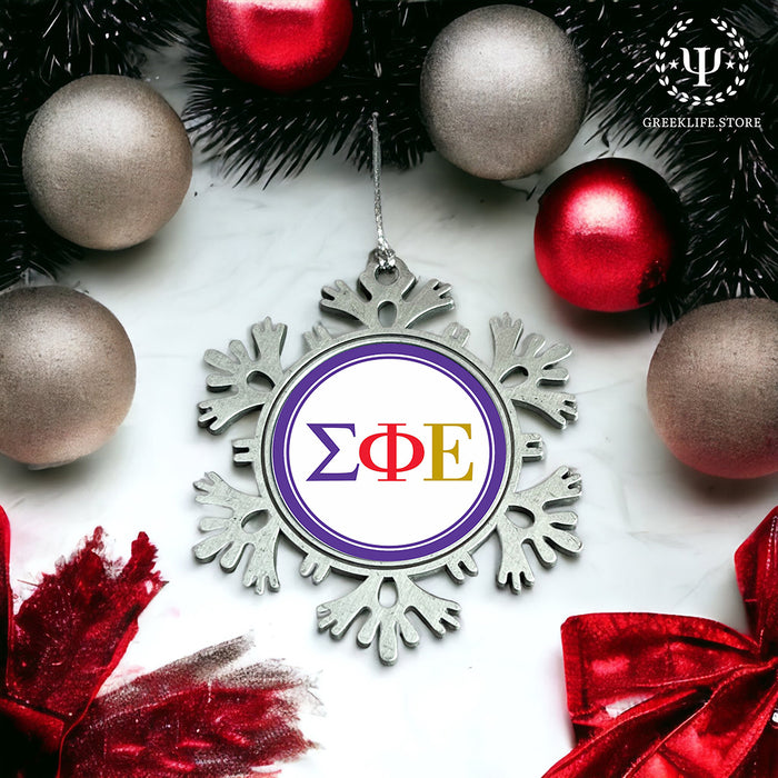 Sigma Phi Epsilon Christmas Ornament - Snowflake Metal