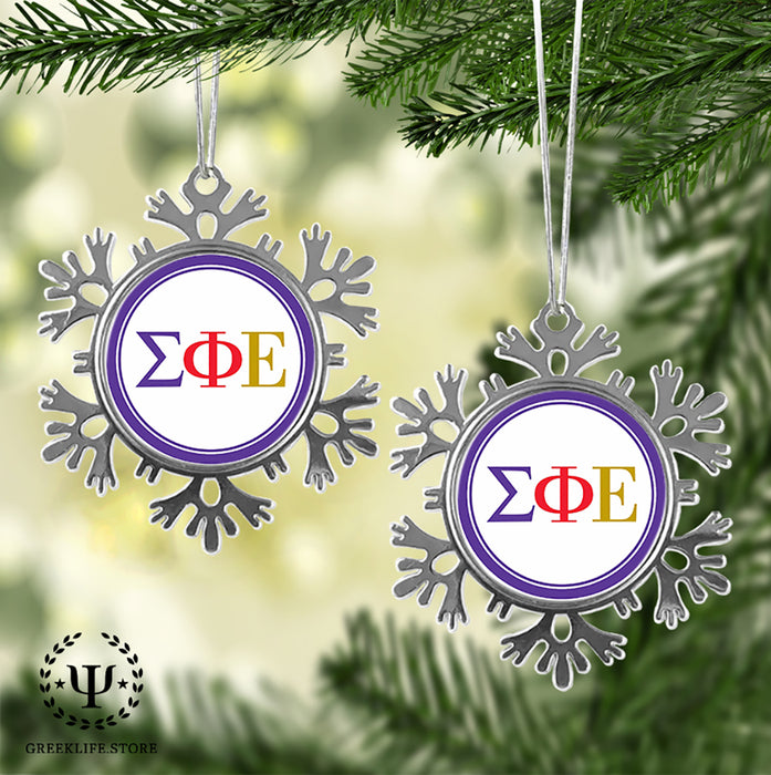 Sigma Phi Epsilon Christmas Ornament - Snowflake Metal