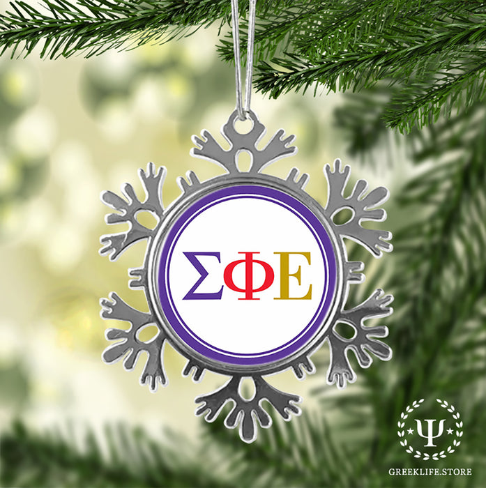 Sigma Phi Epsilon Christmas Ornament - Snowflake Metal