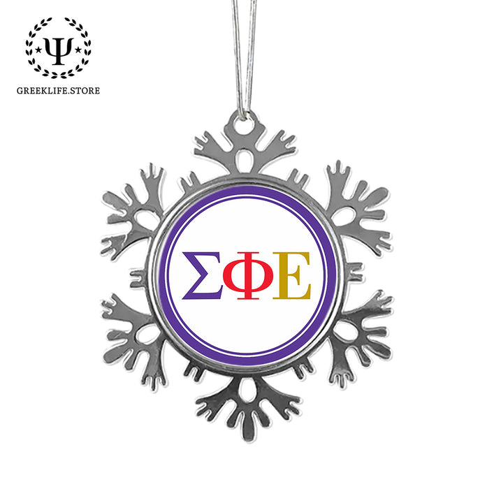 Sigma Phi Epsilon Christmas Ornament - Snowflake Metal