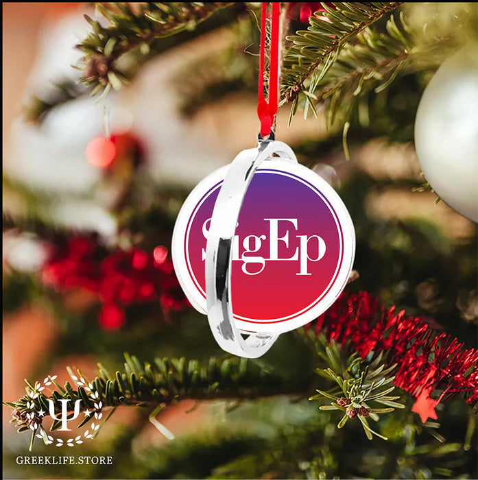 Sigma Phi Epsilon Christmas Reversible Flat Round Ornament