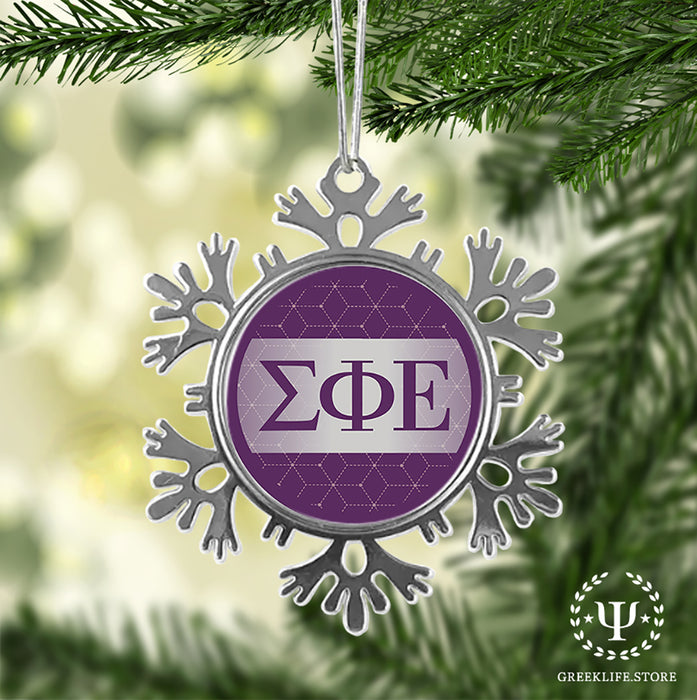 Sigma Phi Epsilon Christmas Ornament - Snowflake Metal