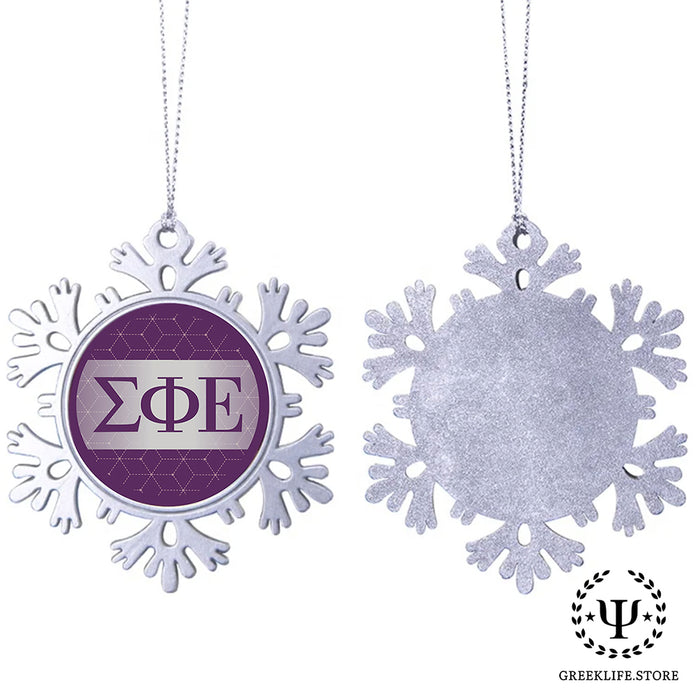 Sigma Phi Epsilon Christmas Ornament - Snowflake Metal