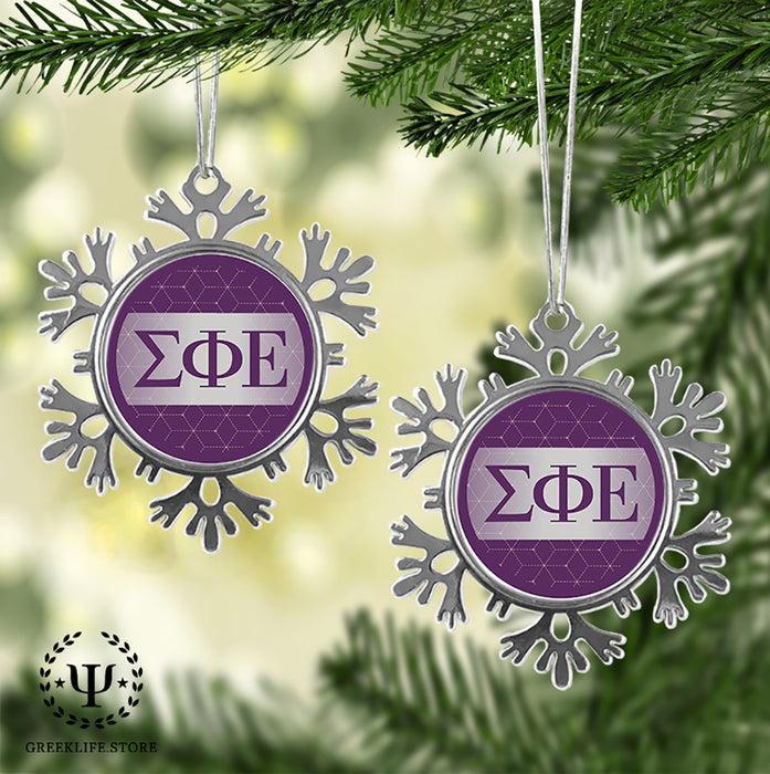 Sigma Phi Epsilon Christmas Ornament - Snowflake Metal