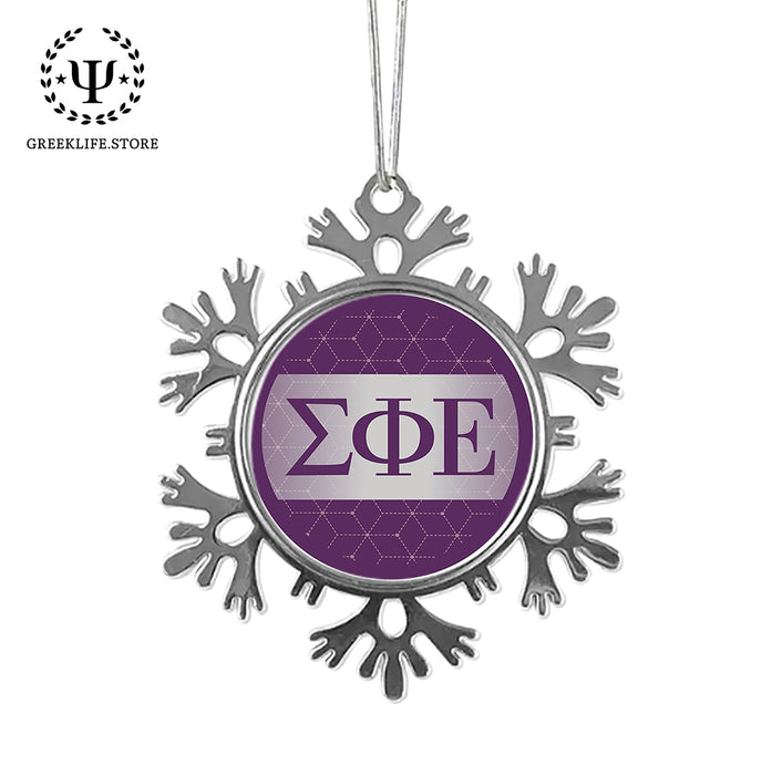 Sigma Phi Epsilon Christmas Ornament - Snowflake Metal