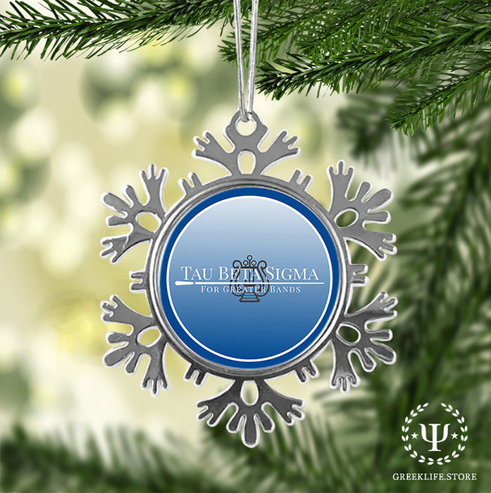 Tau Beta Sigma Christmas Ornament - Snowflake Metal