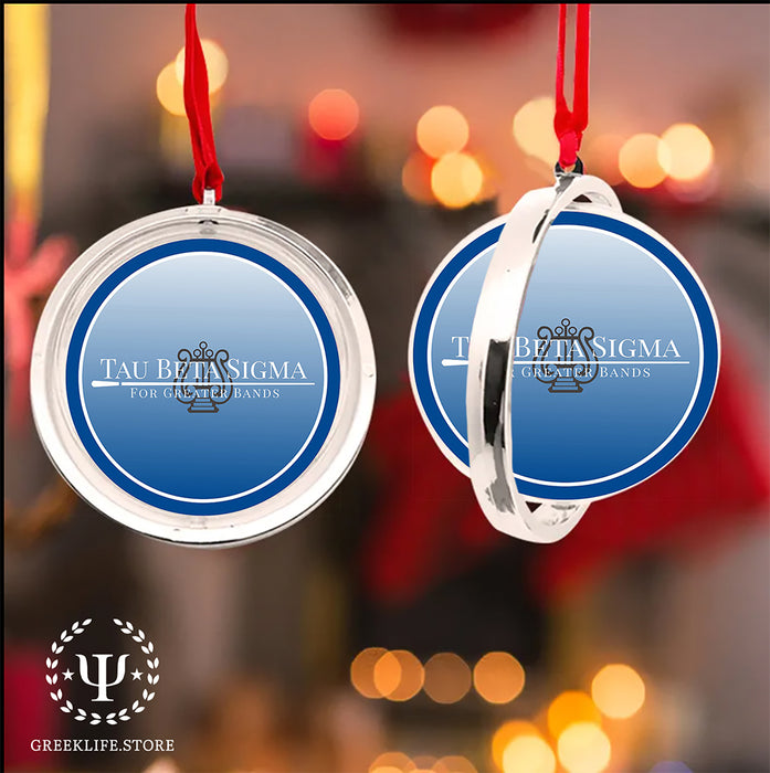 Tau Beta Sigma Christmas Reversible Flat Round Ornament