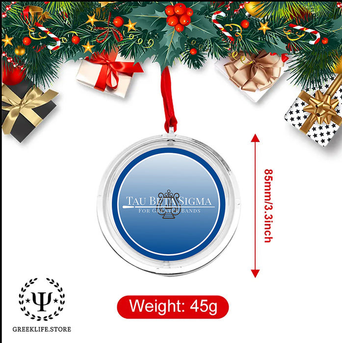 Tau Beta Sigma Christmas Reversible Flat Round Ornament