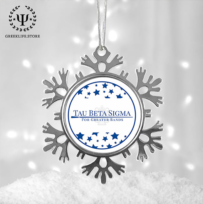 Tau Beta Sigma Christmas Ornament - Snowflake Metal