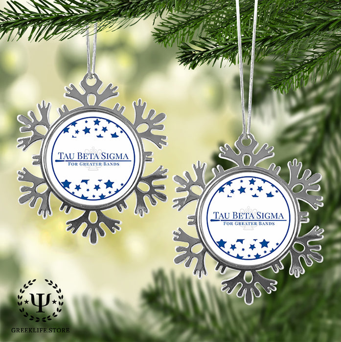 Tau Beta Sigma Christmas Ornament - Snowflake Metal