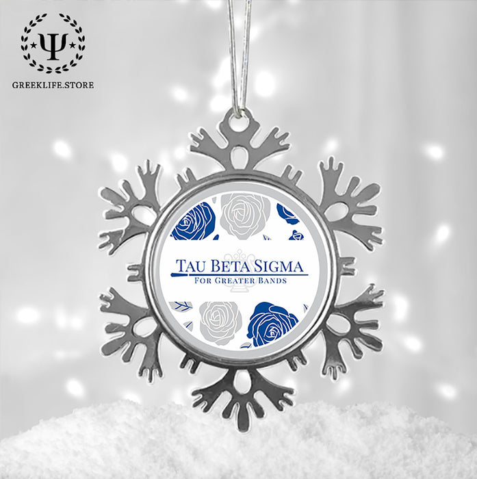 Tau Beta Sigma Christmas Ornament - Snowflake Metal
