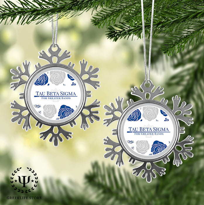 Tau Beta Sigma Christmas Ornament - Snowflake Metal
