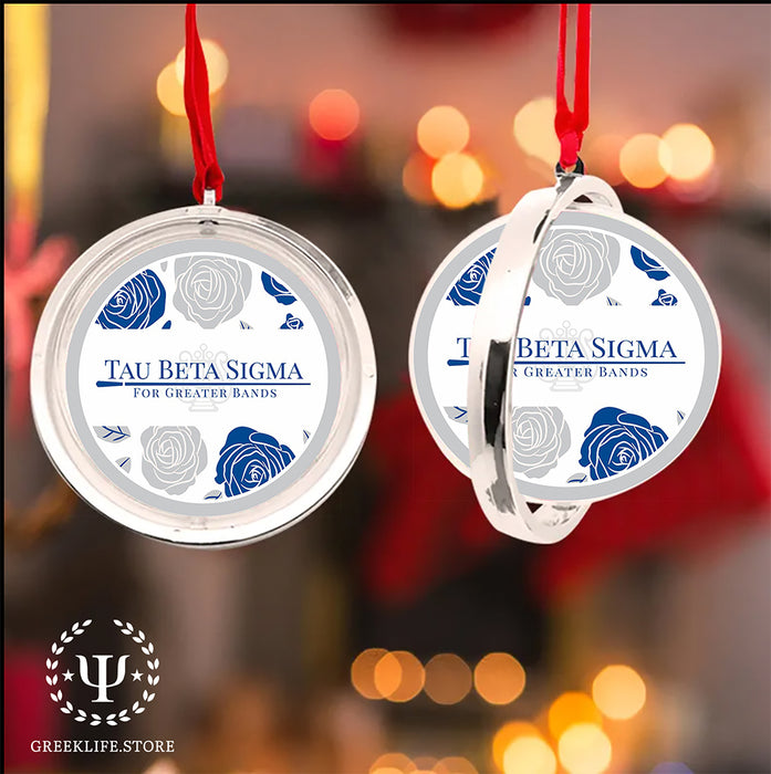 Tau Beta Sigma Christmas Reversible Flat Round Ornament