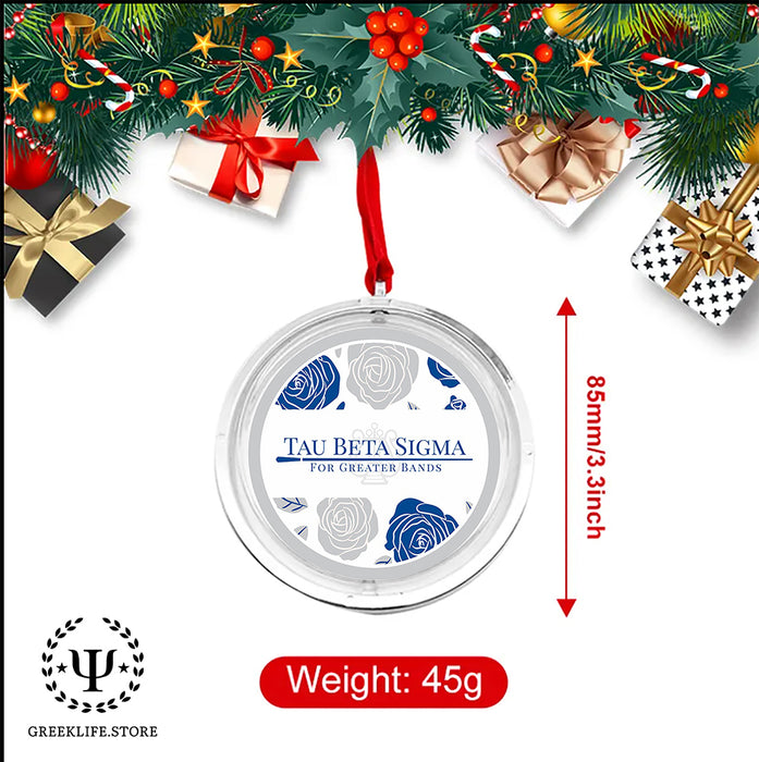 Tau Beta Sigma Christmas Reversible Flat Round Ornament