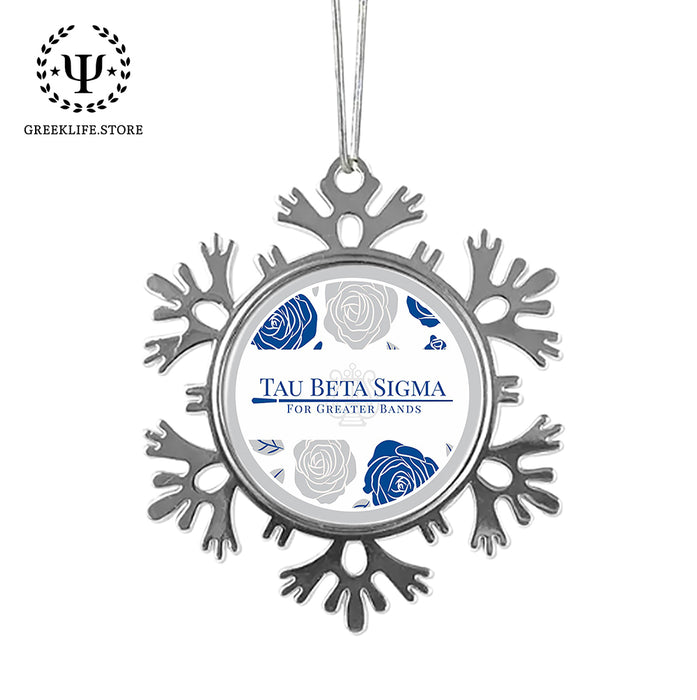Tau Beta Sigma Christmas Ornament - Snowflake Metal