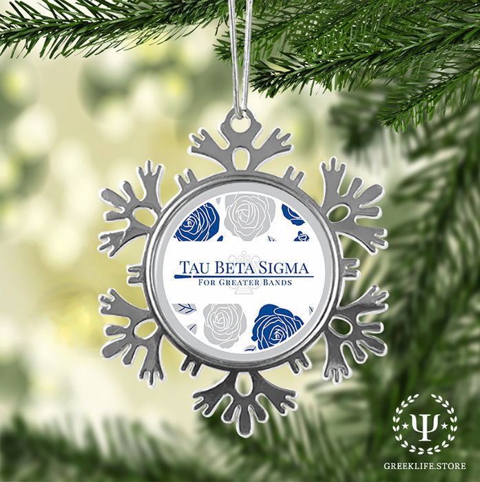 Tau Beta Sigma Christmas Ornament - Snowflake Metal