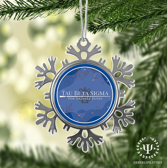 Tau Beta Sigma Christmas Ornament - Snowflake Metal