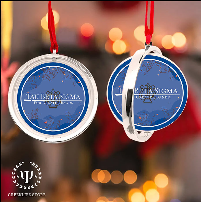 Tau Beta Sigma Christmas Reversible Flat Round Ornament
