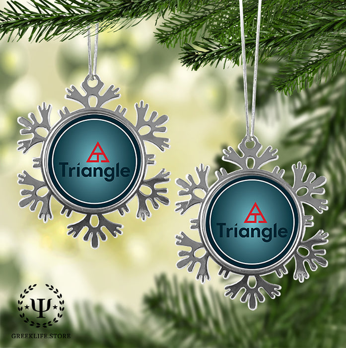 Triangle Christmas Ornament - Snowflake Metal