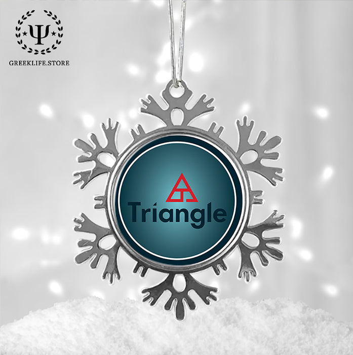 Triangle Christmas Ornament - Snowflake Metal