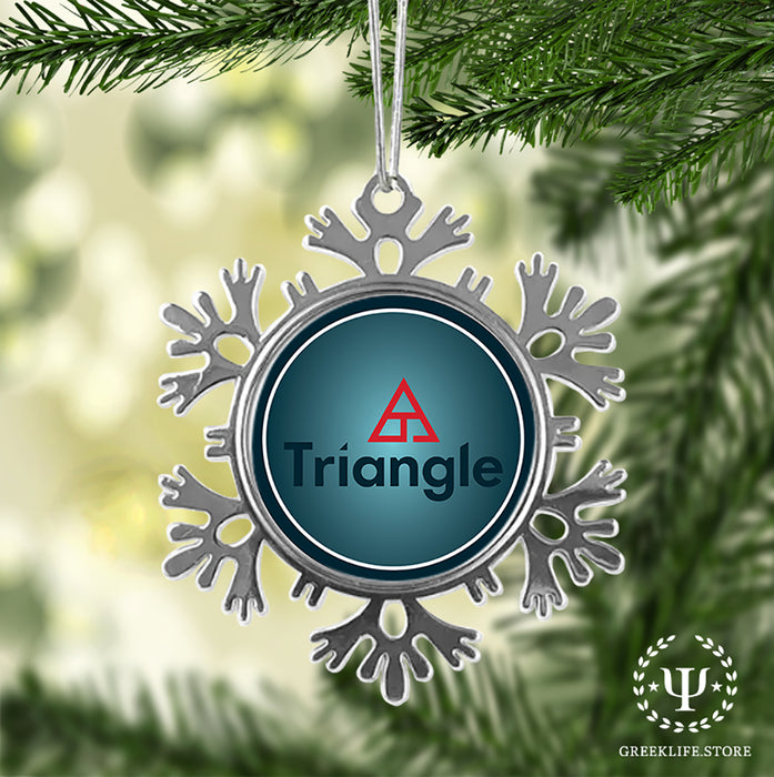Triangle Christmas Ornament - Snowflake Metal
