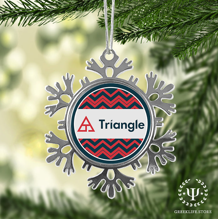 Triangle Christmas Ornament - Snowflake Metal