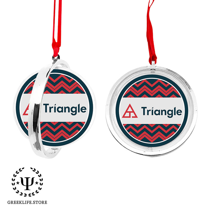 Triangle Christmas Reversible Flat Round Ornament