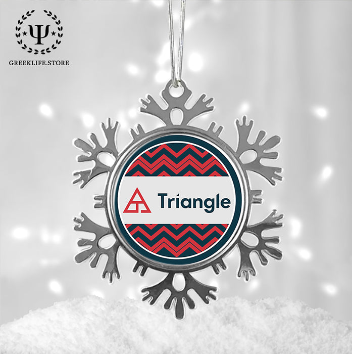 Triangle Christmas Ornament - Snowflake Metal