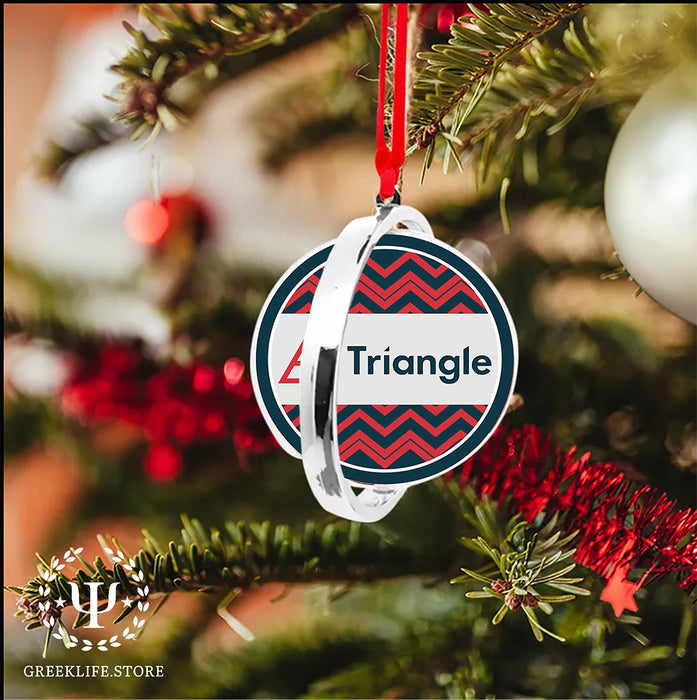 Triangle Christmas Reversible Flat Round Ornament