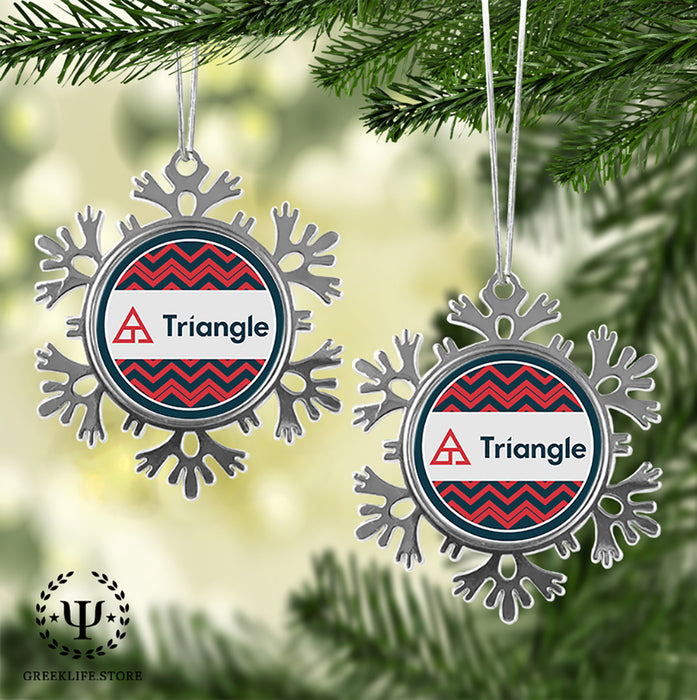 Triangle Christmas Ornament - Snowflake Metal