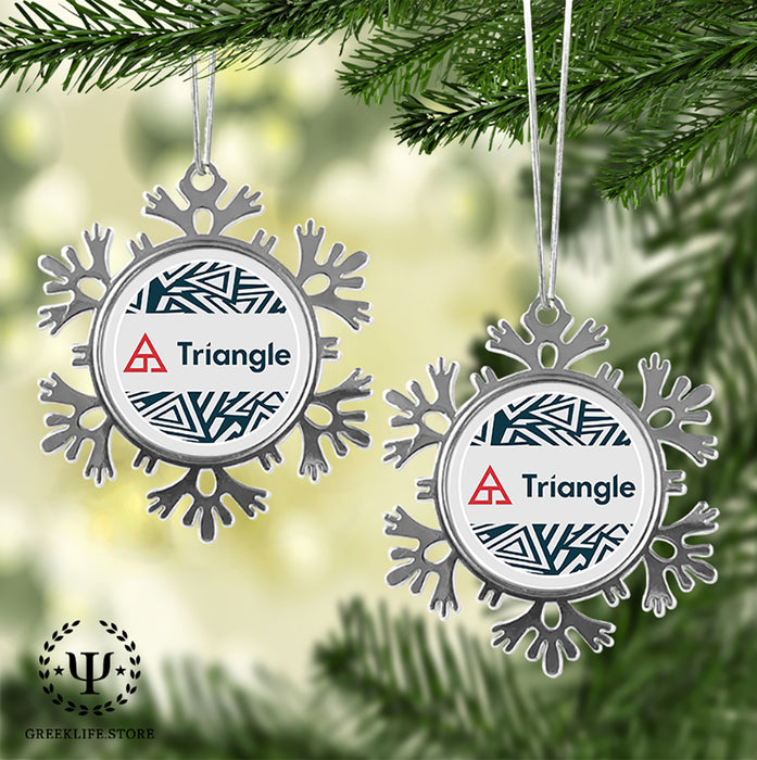 Triangle Christmas Ornament - Snowflake Metal
