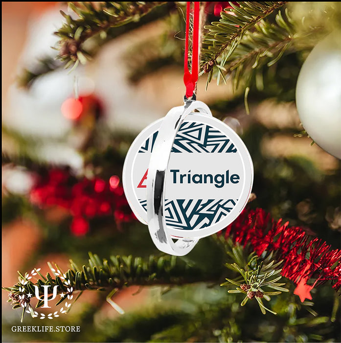 Triangle Christmas Reversible Flat Round Ornament